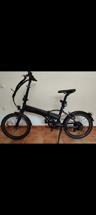 Bicicleta Eléctrica Plegable Negra, batería nueva