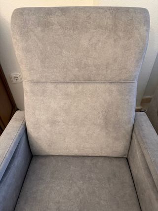 Sillón reclinable de tela gris