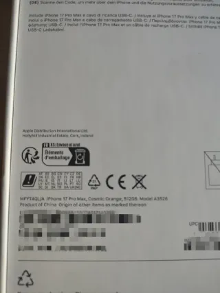 iPhone 17 Pro Max 512 GB Naranja