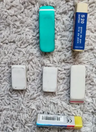 Confezione da 6 gomme da cancellare Factis, Milan e Stabilo