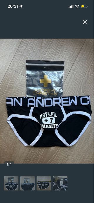 Slip Andrew Christian Negro. Lote Jorge
