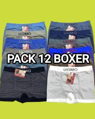 PACK 12 Calzoncillos Uomo BOXER LYCRA Talla XXXL