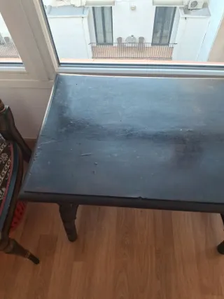Mesa auxiliar madera y metal
