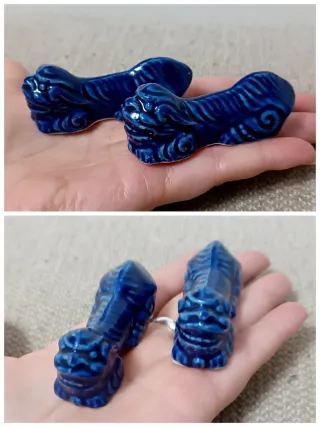 Due Cani di Foo vintage porcellana blu