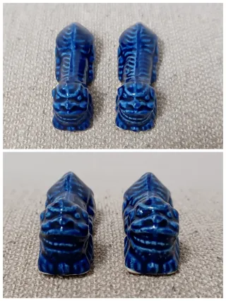 Due Cani di Foo vintage porcellana blu