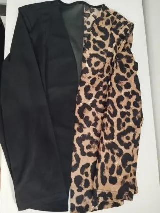 Blazer estampado leopardo y negro