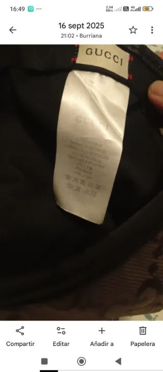 Gorra Gucci Beige y Marrón Original