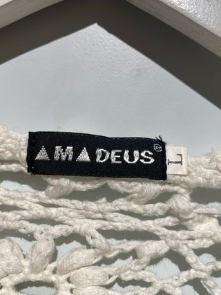 Torera crochet vintage flores blanca ibicenca