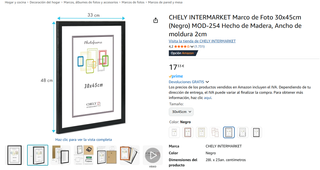 Marco Negro de madera 30x45cm - OFERTA PACK