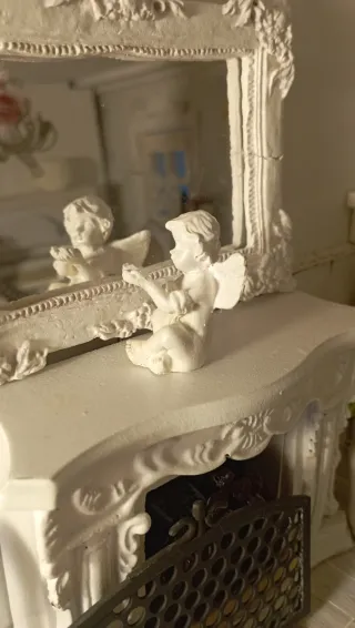 Angioletto decorativo miniatura 1:12 shabby chic