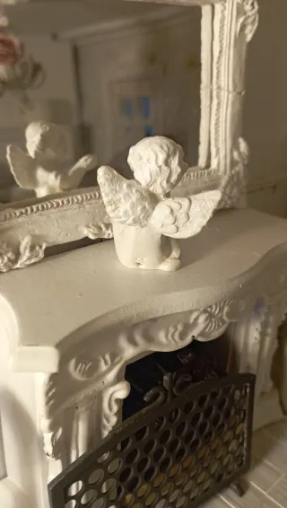 Angioletto decorativo miniatura 1:12 shabby chic