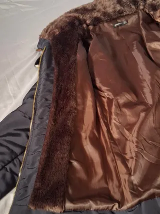 Chaqueta acolchada vintage con cuello de pelo