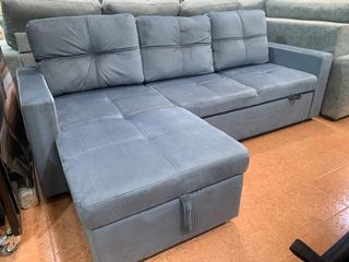 Sofá Cama Gris 215cm con Arcón Pau
