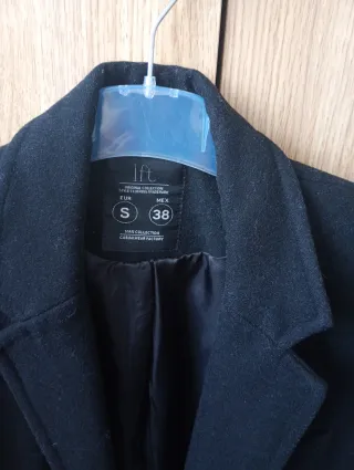 Abrigo lana negro talla M/38