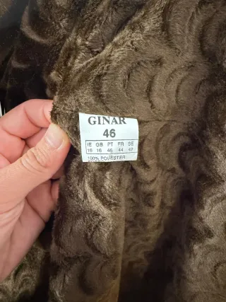 Abrigo largo mujer beige y marrón