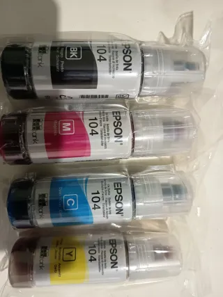 4 Tintas Epson 104 EcoTank (BK, M, C, Y)
