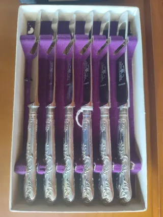 Set de 6 Cuchillos de Metal Plateado