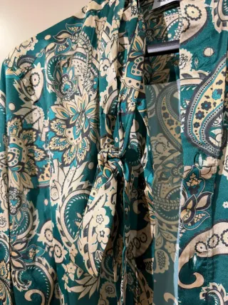 Camisa estampada verde hombre