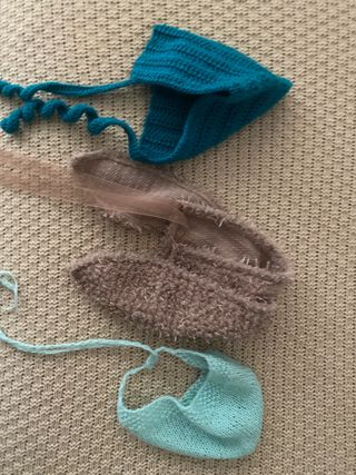 Lote 3 capotas recién nacido crochet