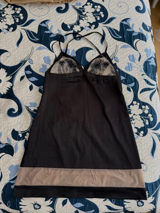 Camisón Anabel Arto Negro y Beige