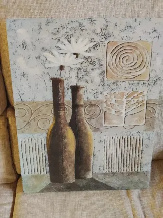 Cuadro decorativo flores y jarrones. SOLO RECOJIDA