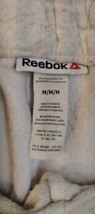 Pantaloni Reebok grigi e bianchi