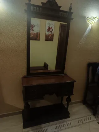 Tocador de madera rústico nogal