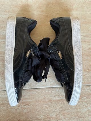 Zapatillas Puma Mujer Negras Charol