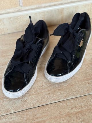 Zapatillas Puma Mujer Negras Charol