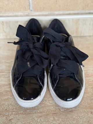 Zapatillas Puma Mujer Negras Charol