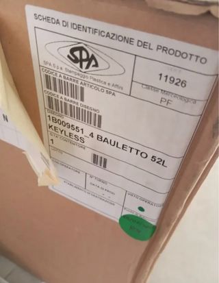 Baúl keyless 52L moto piaggio Negro