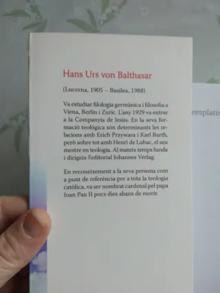 La pregària contemplativa, Hans Urs von Balthasar