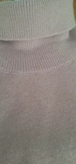 Chaleco de punto cuello alto rosa talla M