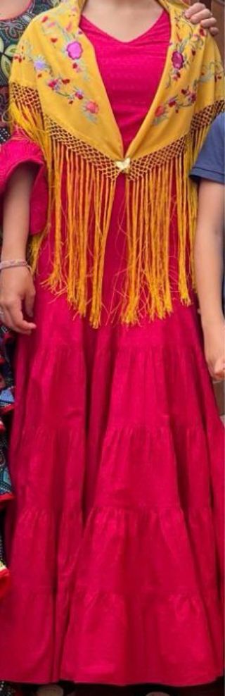 Traje Flamenca Niña Rosa Fucsia