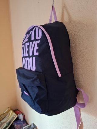 Mochila Mr Wonderful Negra Rosa (Con Etiqueta)
