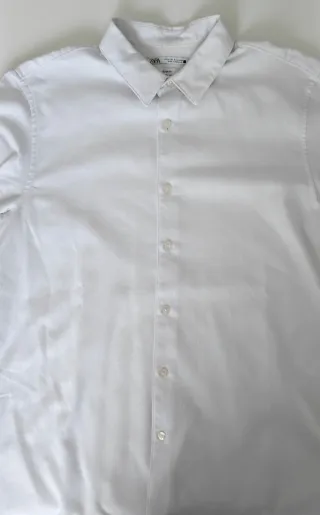 Camisa Zara Slim Fit Blanca Talla XL