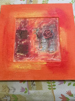 Quadro decorativo con rose rosse