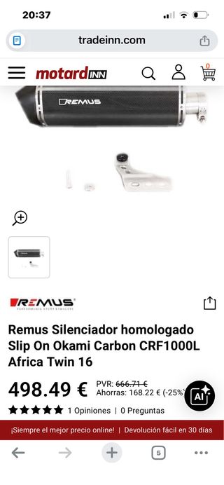 Línea completa escape Remus Honda Africa Twin