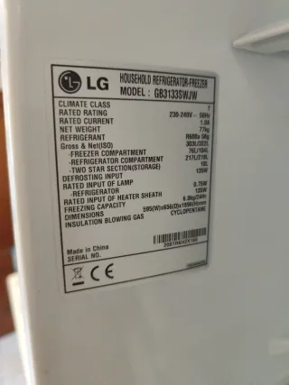 Nevera combi LG Total No Frost A+