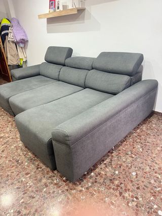 Sofá modular gris de tela