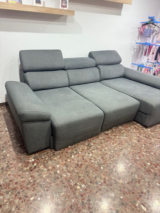 Sofá modular gris de tela