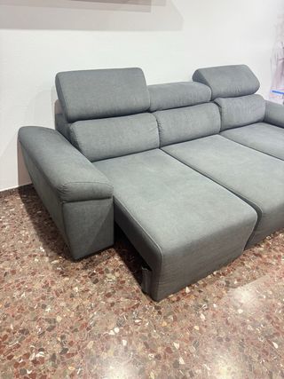 Sofá modular gris de tela