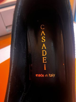 CASADEI Decolleté punta tonda tacco Blade nero