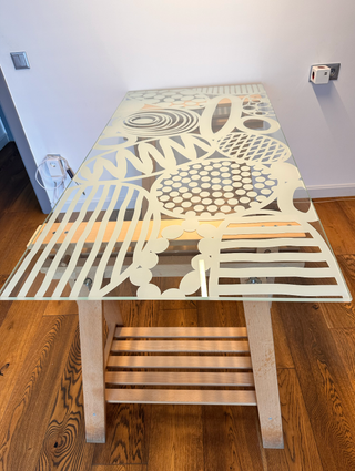 Mesa Escritorio Cristal y Madera IKEA