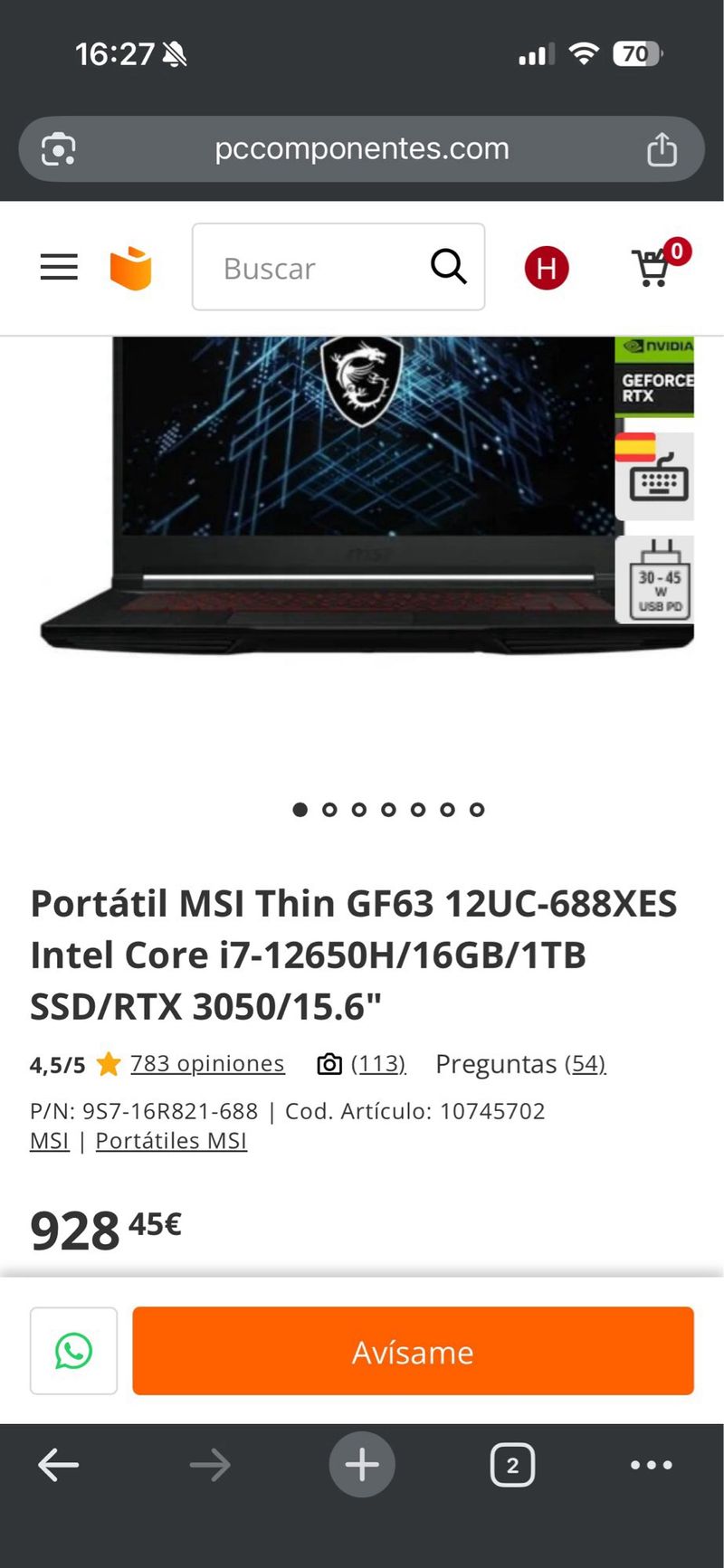 MSI Thin GF63 afbeelding 4