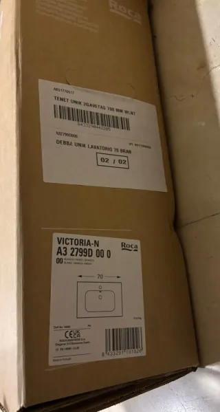 Lavabo Roca Porcelana Blanco modelo Victoria-N