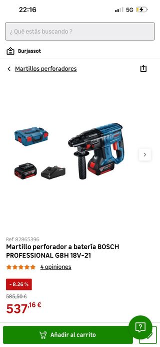 Martillo Percutor Bosch Profesional 18V