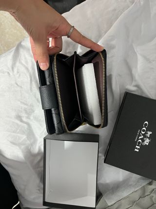 Monedero Coach Negro/Gris Nuevo