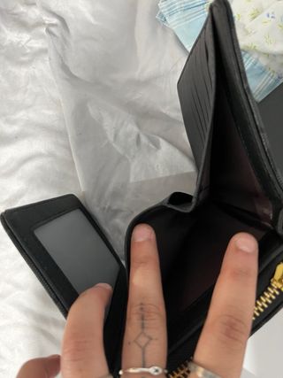 Monedero Coach Negro/Gris Nuevo