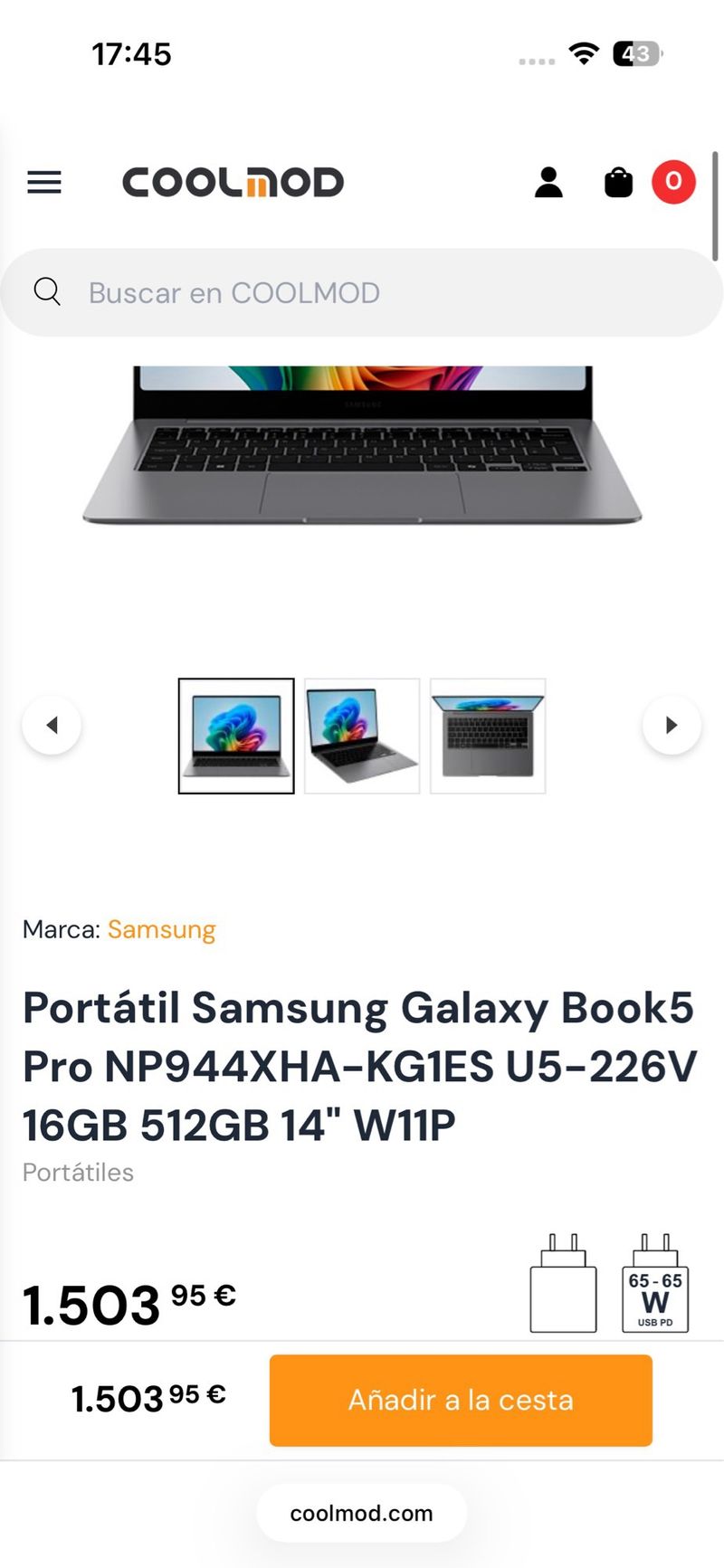 Portátil Samsung Galaxy Book5 Pro